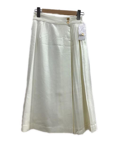 Perle Peche（ペルルペッシュ）Perle Peche (ペルルペッシュ) サイドプリーツラップ風スカート アイボリー サイズ:36 未使用品の古着・服飾アイテム
