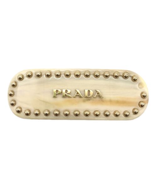 PRADA（プラダ）PRADA (プラダ) ヘアクリップ アイボリーの古着・服飾アイテム