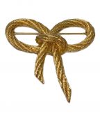 Christian Diorクリスチャン ディオール）の古着「リボンモチーフブローチ」｜カラー：ゴールド