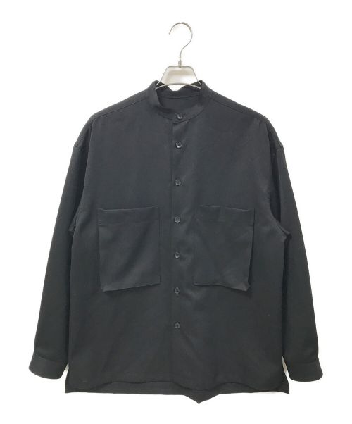 CABAN（キャバン）CABaN (キャバン) ウールギャバジン ビッグシャツ ブラック サイズ:Sの古着・服飾アイテム