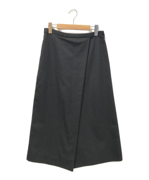 ISSEY MIYAKE（イッセイミヤケ）ISSEY MIYAKE (イッセイミヤケ) ウールタックロングスカート ブラック サイズ:3の古着・服飾アイテム