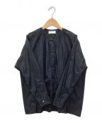 KAGUREカグレ）の古着「コットンオックスギャザーシャツ」｜ブラック