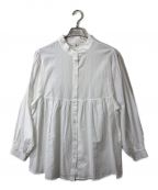 Sea Room lynnシールームリン）の古着「コットンWASHギャザーシャツ」｜ホワイト