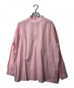 Sea Room lynnシールームリン）の古着「コットンWASHヘンリーチュニックシャツ」｜ピンク