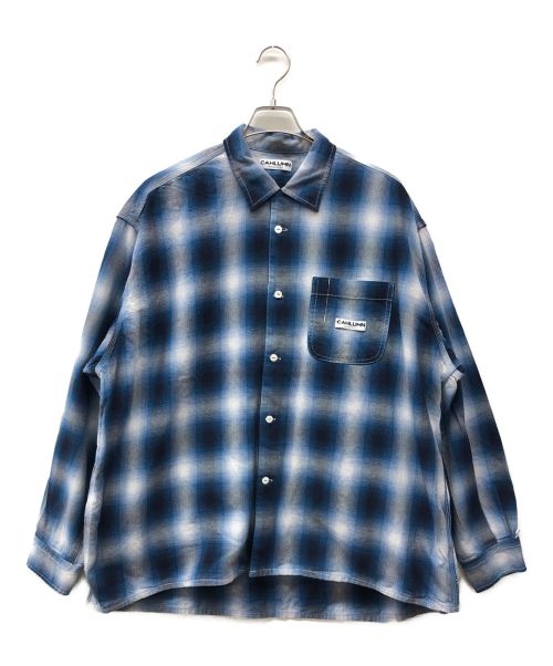 CAHLUMN（カウラム）CAHLUMN (カウラム) チェックシャツ ブルー×ホワイト サイズ:Lの古着・服飾アイテム