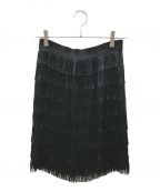 Maison Margielaメゾンマルジェラ）の古着「レーヨンフリンジスカート」｜ブラック