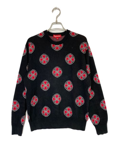 SUPREME（シュプリーム）SUPREME (シュプリーム) Crosses Sweater ブラック×レッド サイズ:Sの古着・服飾アイテム
