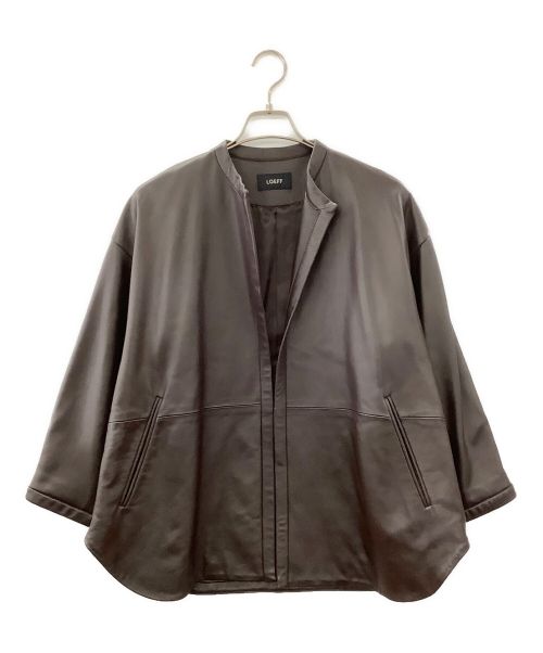 LOEFF（ロエフ）LOEFF (ロエフ) レザーポンチョジャケット ブラウンの古着・服飾アイテム
