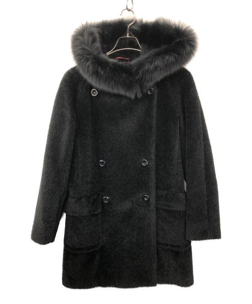 MaxMara（マックスマーラ）MaxMara (マックスマーラ) ファーコート ブラック サイズ:40の古着・服飾アイテム