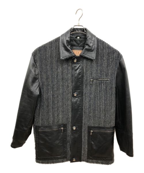 ARTICO（アルティコ）ARTICO (アルティコ) 切替レザージャケット ブラック サイズ:52(XXXL相当)の古着・服飾アイテム