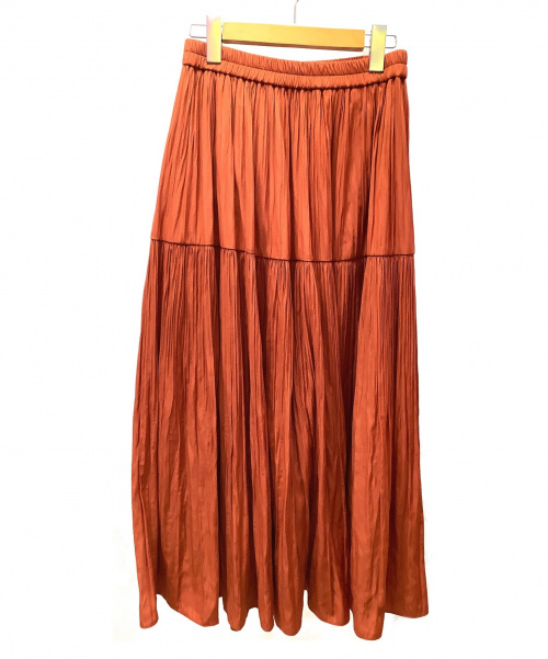 UNTITLED（アンタイトル）UNTITLED (アンタイトル) カッセンライトクロス消しプリーツスカート オレンジ サイズ:2の古着・服飾アイテム