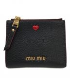 MIU MIU（）の古着「2つ折り財布」｜ブラック×レッド