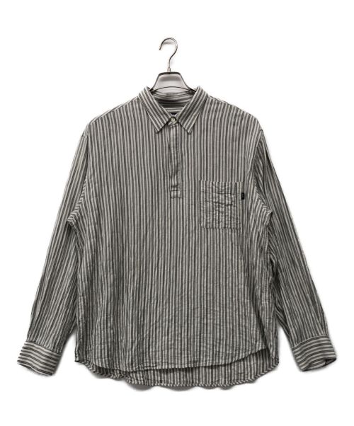 BoTT（ボット）BoTT (ボット) Stripe Pullover Shirt ホワイト×グレー サイズ:XXLの古着・服飾アイテム