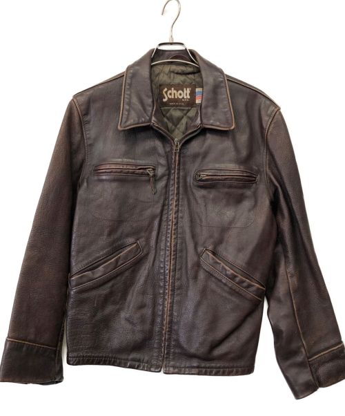 Schott（ショット）Schott (ショット) ライダースジャケット ブラウン サイズ:38の古着・服飾アイテム
