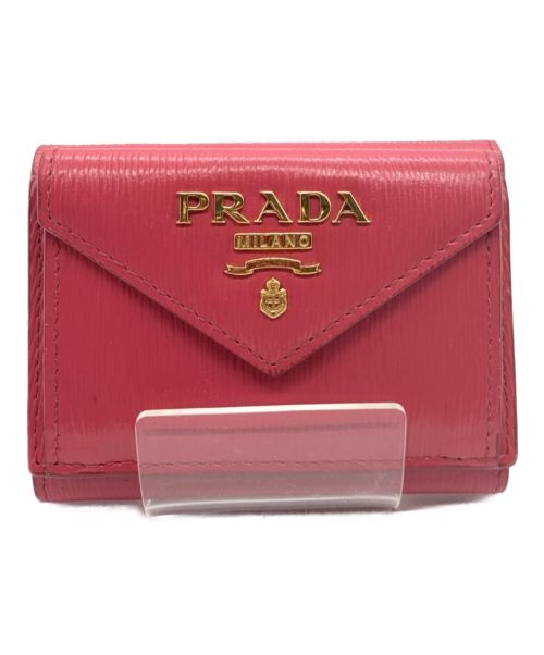 PRADA（プラダ）PRADA (プラダ) 3つ折り財布 ピンクの古着・服飾アイテム
