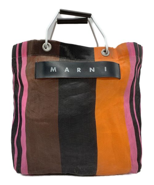 MARNI（マルニ）MARNI (マルニ) メッシュハンドバッグ ピンク×ブラックの古着・服飾アイテム