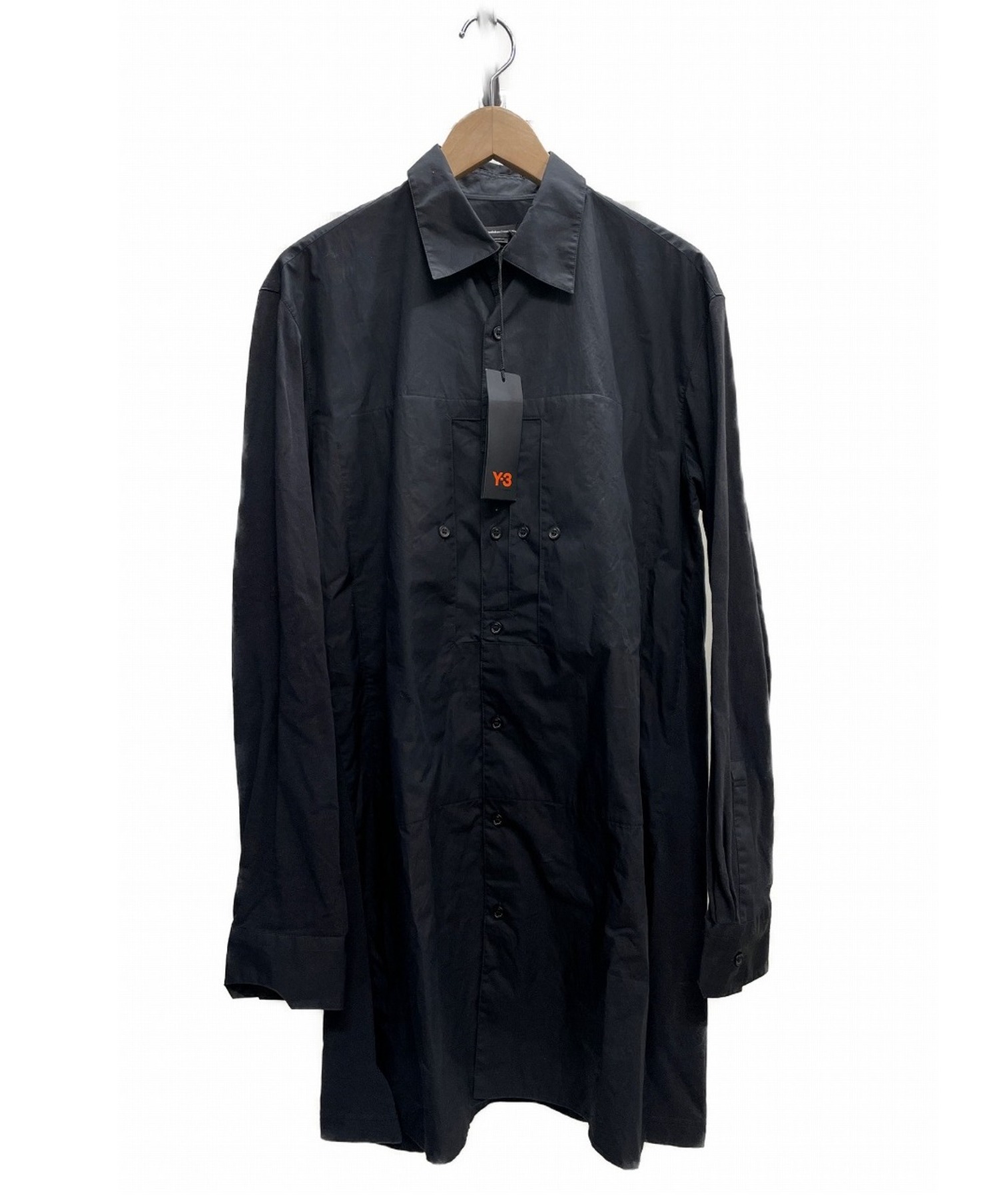 Y-3 (ワイスリー) カットソー切替ロングシャツ ブラック サイズ:S