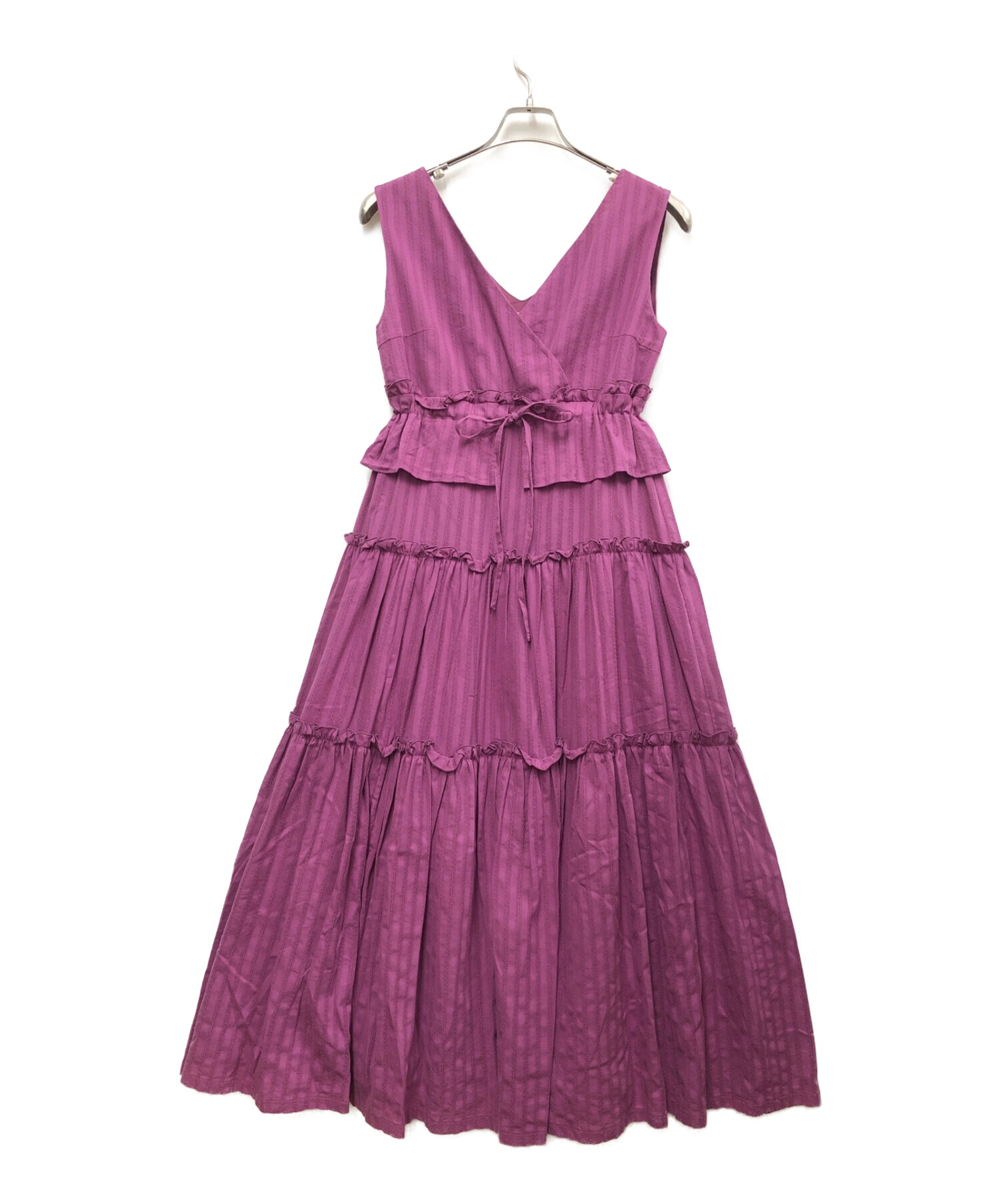 中古 古着通販 Cherie Mona シェリーモナ シェリーモナ カシュクールフリルロングワンピース パープル サイズ F 未使用品 ブランド 古着通販 トレファク公式 Trefac Fashion