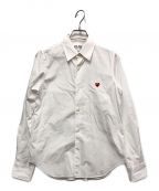 COMME des GARCONS PLRYコム・デ・ギャルソン・プレイ）の古着「ワンポイントハートロゴシャツ」｜ホワイト