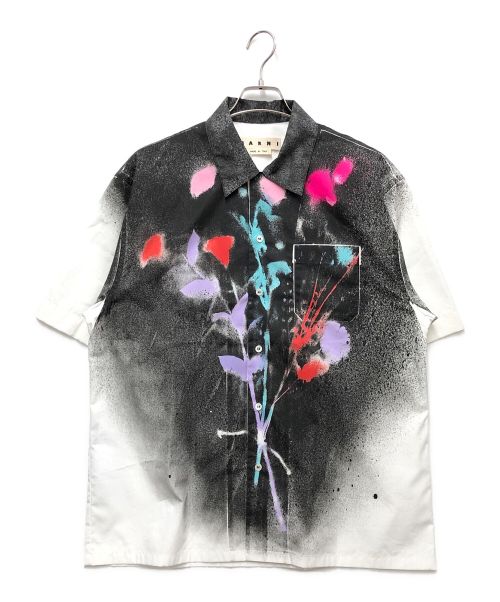 MARNI（マルニ）MARNI (マルニ) フラワープリントオープンカラーシャツ グレー×ホワイト サイズ:50の古着・服飾アイテム