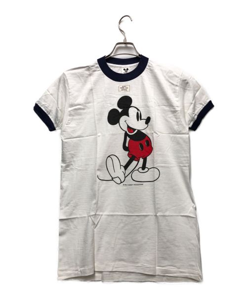 DISNEY（ディズニー）Disney (ディズニー) リンガーTシャツ ホワイト サイズ:M（38〜40） 未使用品の古着・服飾アイテム