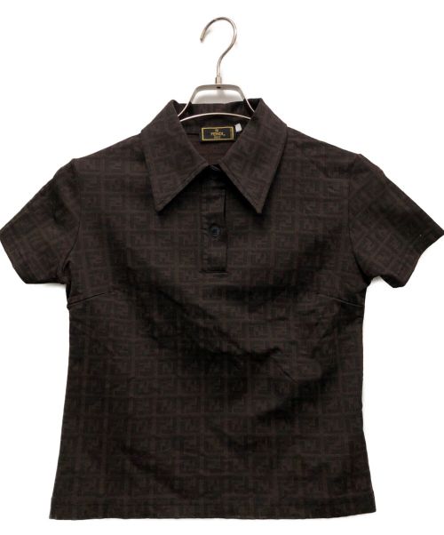FENDI（フェンディ）FENDI (フェンディ) ズッカ柄ポロシャツ ブラウン サイズ:Mの古着・服飾アイテム