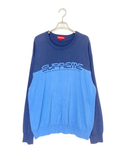 SUPREME（シュプリーム）SUPREME (シュプリーム) Split Logo Pullover ネイビー×ブルー サイズ:Ｌの古着・服飾アイテム
