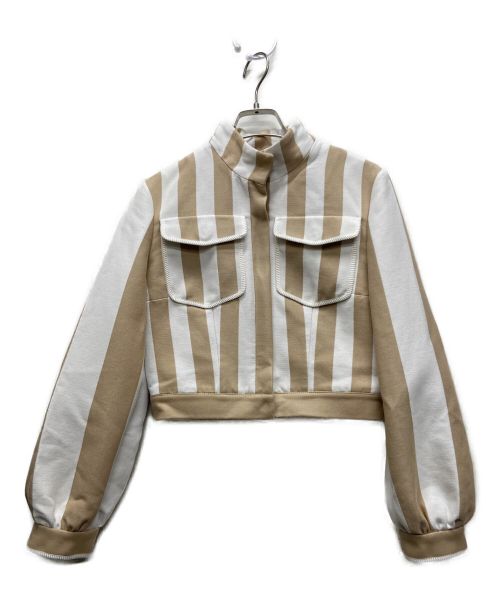 FENDI（フェンディ）FENDI (フェンディ) ストライプジャケット ベージュ×ホワイト サイズ:38の古着・服飾アイテム