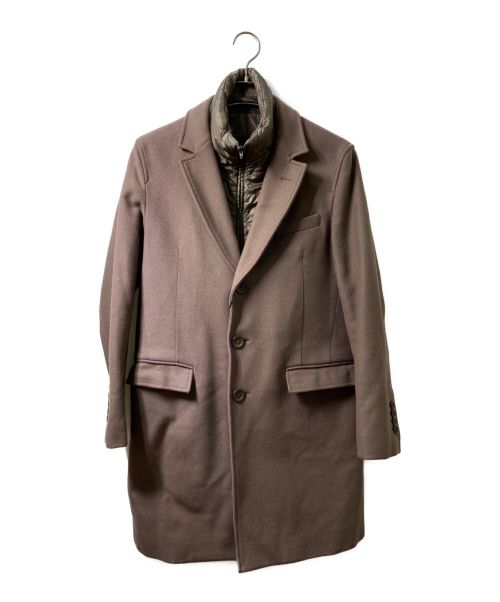 HERNO（ヘルノ）HERNO (ヘルノ) ライナー付ウールコート ブラウン×ピンク サイズ:46の古着・服飾アイテム