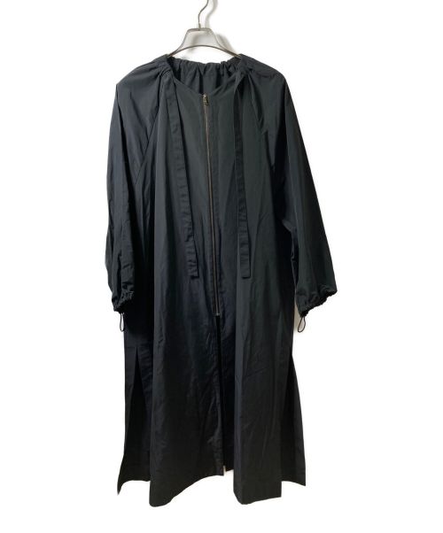 ebure（エブール）EBURE (エブール) ライトタフタノーカラーコート ブラック サイズ:38の古着・服飾アイテム