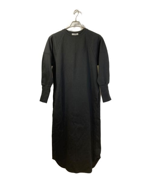 MACPHEE（マカフィー）MACPHEE (マカフィー) ファインコットンスムースクルーネックワンピース ブラック サイズ:36 未使用品の古着・服飾アイテム