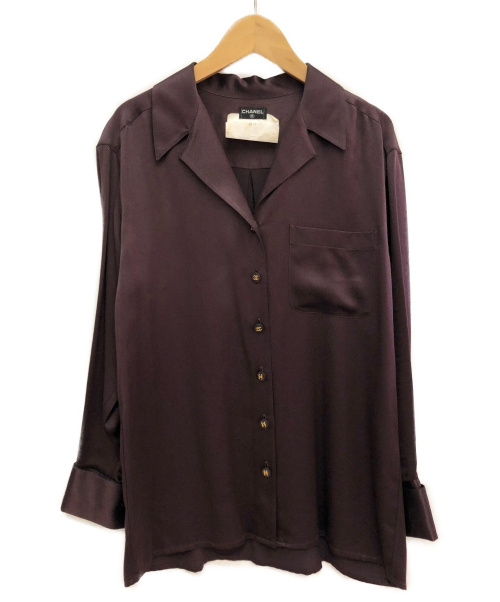 CHANEL（シャネル）CHANEL (シャネル) シルクシャツ パープル サイズ:36の古着・服飾アイテム