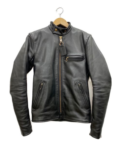 VANSON（バンソン）VANSON (バンソン) シングルライダースジャケット ブラック サイズ:32の古着・服飾アイテム