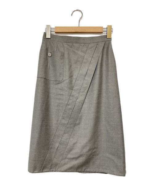 CHANEL（シャネル）CHANEL (シャネル) シルクスカート グレー サイズ:36の古着・服飾アイテム