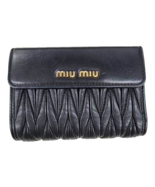 MIU MIU（ミュウミュウ）MIU MIU (ミュウミュウ) 3つ折り財布 ブラックの古着・服飾アイテム