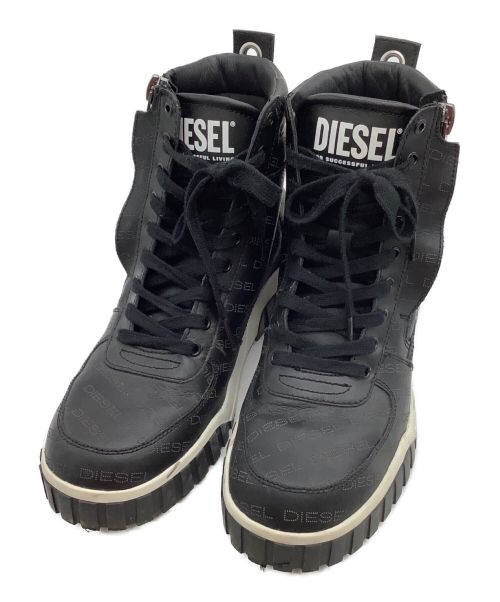 DIESEL（ディーゼル）DIESEL (ディーゼル) ハイカットスニーカー ブラック サイズ:28cmの古着・服飾アイテム