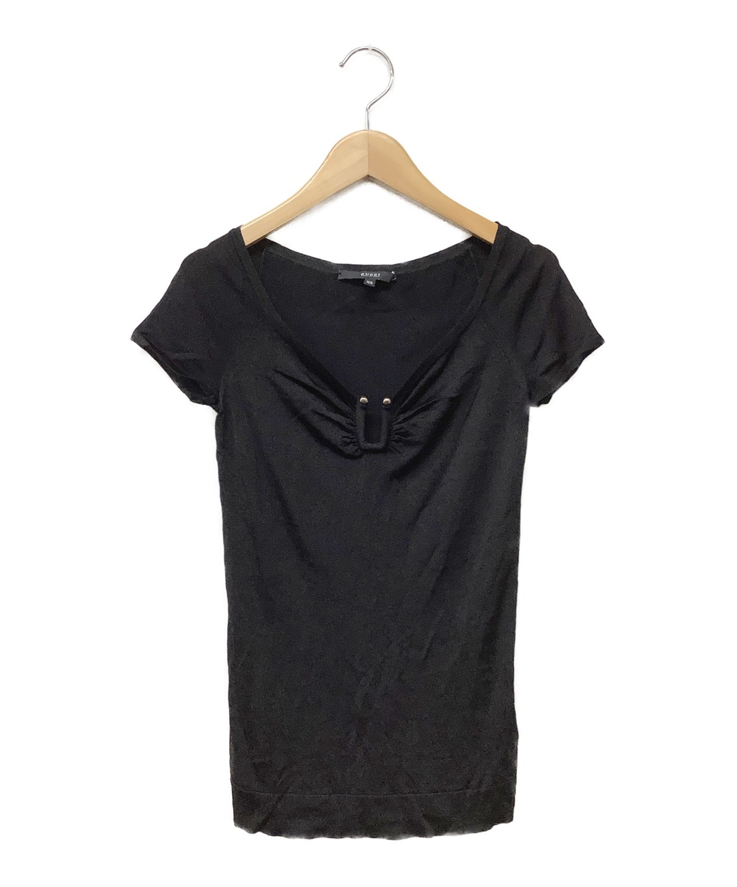 人気大割引 【美品】GUCCI 黒半袖ニット XS - Tシャツ/カットソー(半袖 