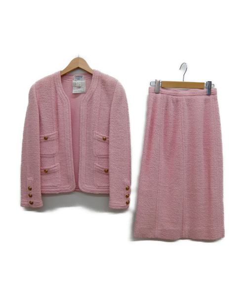 CHANEL（シャネル）CHANEL (シャネル) ウールセットアップ ピンク サイズ:38の古着・服飾アイテム