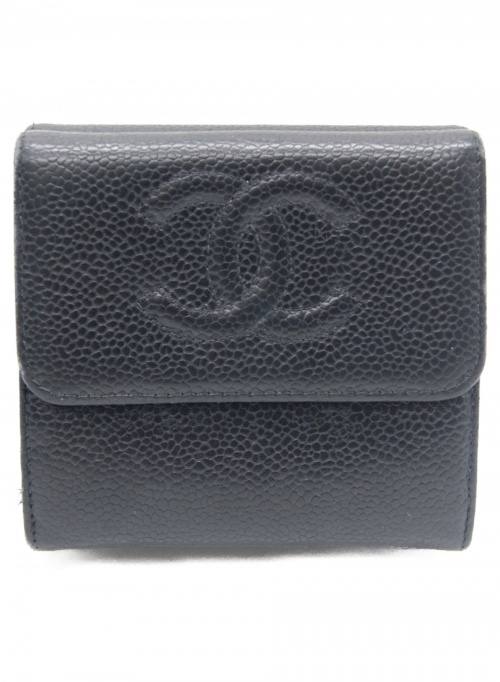CHANEL（シャネル）CHANEL (シャネル) 3つ折り財布 ブラック サイズ:- キャビアスキン 7817850の古着・服飾アイテム