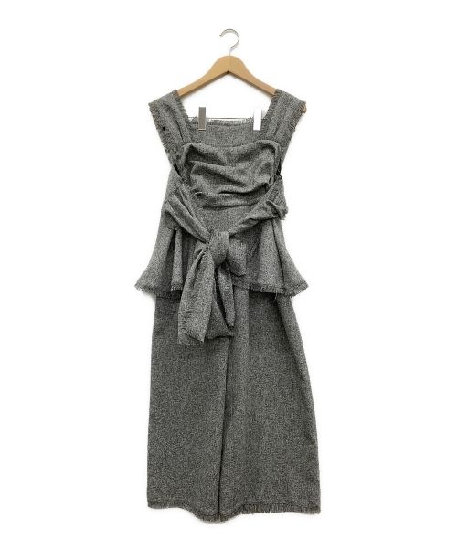 HER LIP TO（ハーリップトゥ）HER LIP TO (ハーリップトゥ) Tweed Fringed Summer Set グレー サイズ:M 未使用品の古着・服飾アイテム