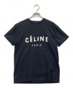 CELINEセリーヌ）の古着「ペインティングロゴTシャツ」｜ブラック