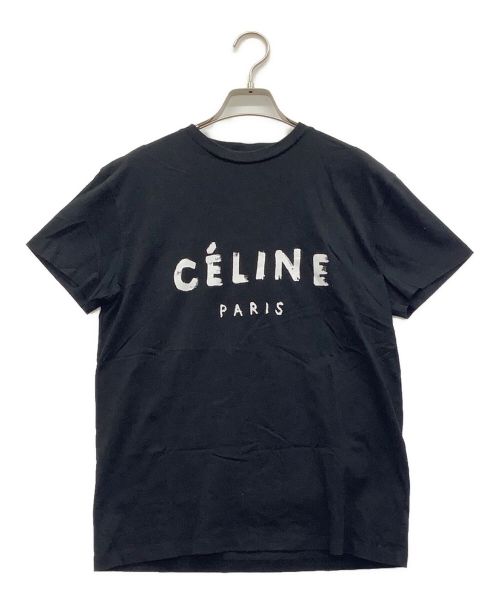 CELINE（セリーヌ）CELINE (セリーヌ) ペインティングロゴTシャツ ブラック サイズ:XSの古着・服飾アイテム