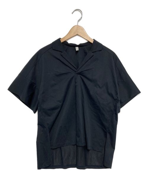 08sircus（ゼロエイトサーカス）08sircus (ゼロエイトサーカス) ハイゲージジャージーオープンカラーシャツ  ブラック サイズ:1の古着・服飾アイテム