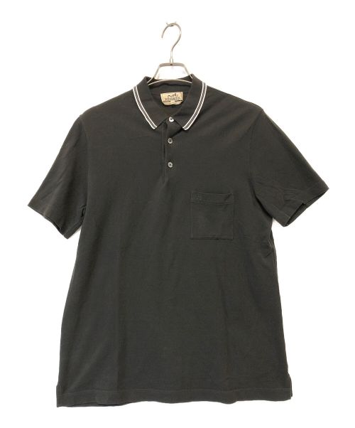 HERMES（エルメス）HERMES (エルメス) ポロシャツ ブラック サイズ:Lの古着・服飾アイテム