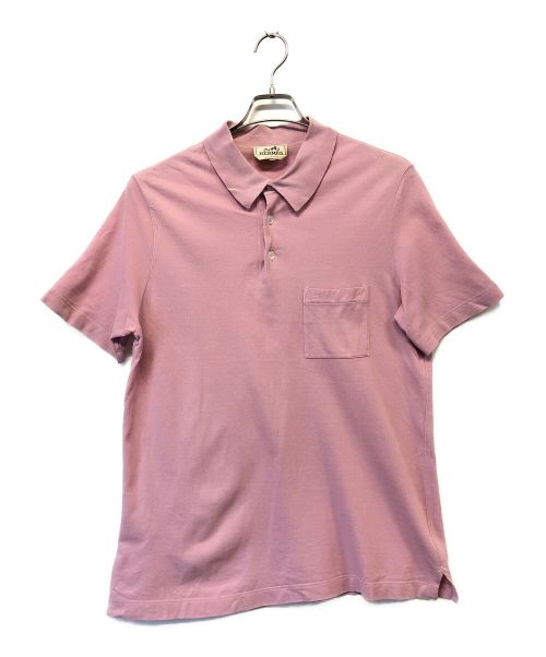 HERMES（エルメス）HERMES (エルメス) ポロシャツ　メンズ　ピンク　S　H刺繍　IZE L　 ピンク サイズ:SIZE Lの古着・服飾アイテム