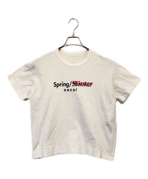 sacai（サカイ）sacai (サカイ) Spring/WinterシーズンロゴクルーネックTシャツ ホワイト サイズ:SIZE 1の古着・服飾アイテム