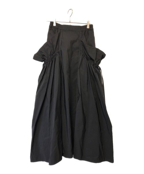 UN3D.（アンスリード）UN3D. (アンスリード) サイドギャザースカート ブラック サイズ:38の古着・服飾アイテム