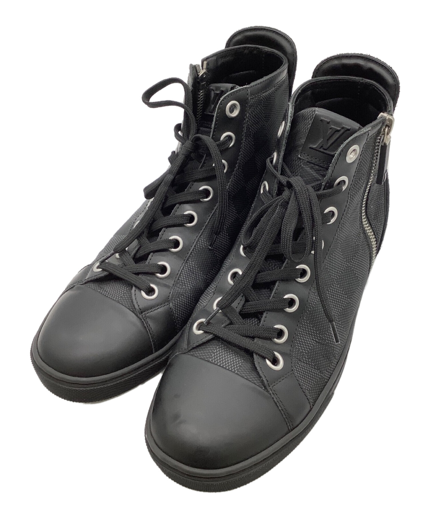 中古 古着通販 Louis Vuitton ルイ ヴィトン ハイカットスニーカー ブラック グレー サイズ Size7 ブランド 古着通販 トレファク公式 Trefac Fashion