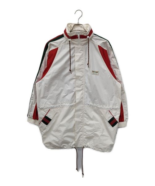 GUCCI（グッチ）GUCCI (グッチ) COTTON CANVAS JACKET (コットンキャンバスジャケット) ホワイト×レッド サイズ:46の古着・服飾アイテム