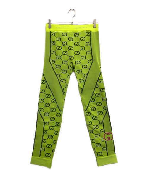 GUCCI（グッチ）GUCCI (グッチ) jersey jacquard leggings 黄緑 サイズ:SIZE Mの古着・服飾アイテム